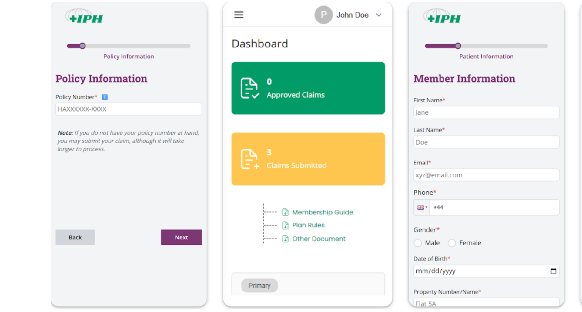 IPH Claims App project preview